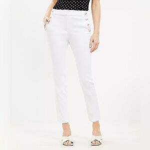 OFFERS OPEN LOFT women white pants size 4 Sutton Skinny Sailor Pants size 4 NWT